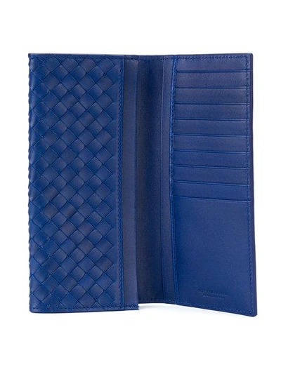 Shop Bottega Veneta Cobalt Blue Intrecciato Continental Wallet
