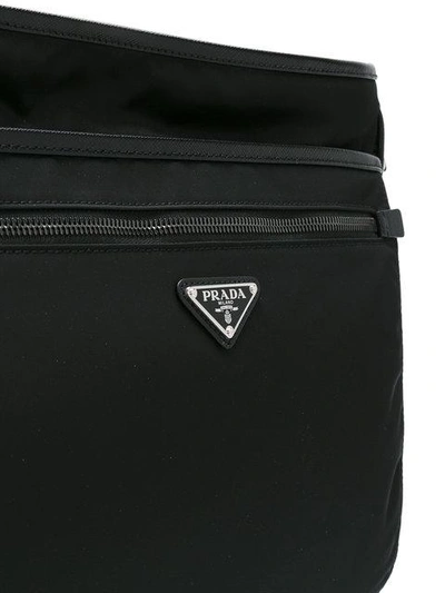 Shop Prada Classic Messenger Bag - Black