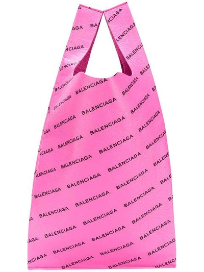 Shop Balenciaga Supermarket Shopper Bag In Pink