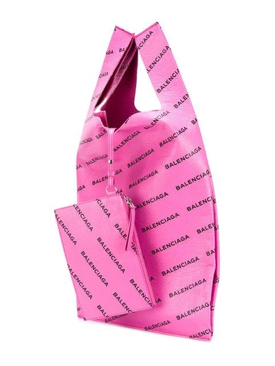 Shop Balenciaga Supermarket Shopper Bag In Pink