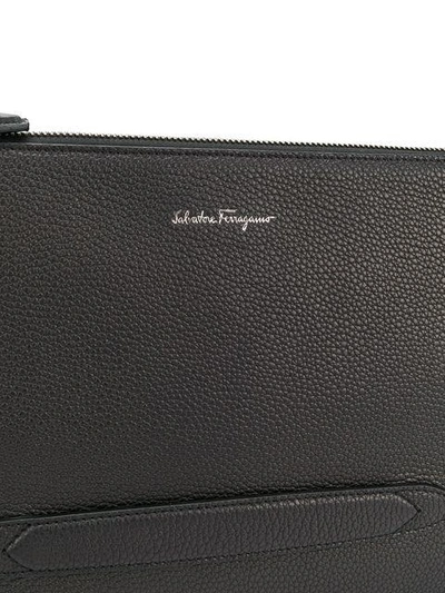 Shop Ferragamo Large Logo Clutch In Black