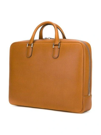 Shop Valextra Double Handle Brief Case In Brown