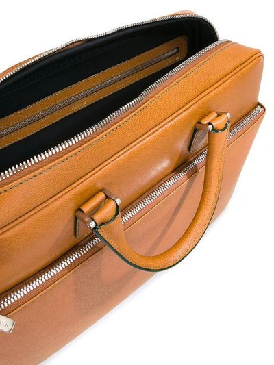 Shop Valextra Double Handle Brief Case In Brown