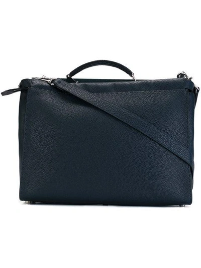 Shop Fendi Briefcase With Shoulder Strap - Blue