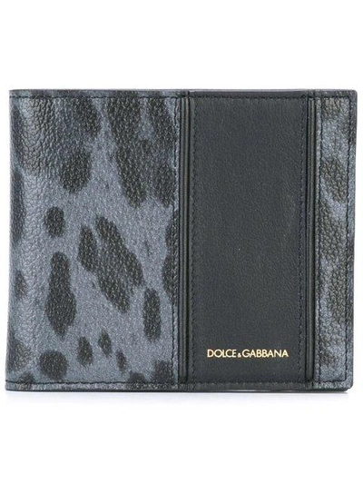 Shop Dolce & Gabbana Leopard Print Billfold Wallet - Black