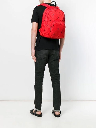 Shop Alexander Mcqueen Dancing Skeleton Backpack In Red