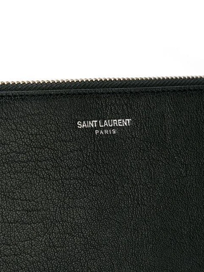 Shop Saint Laurent Paris Sea, Sex & Sun Zipped Tablet Holder In Black