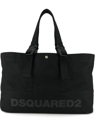 Shop Dsquared2 Logo Print Tote Bag In Black