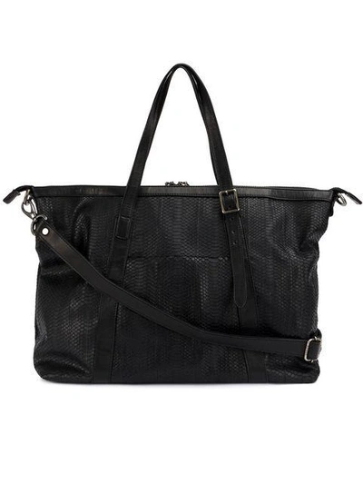 Shop Giorgio Brato Snake Embossed Tote In Black