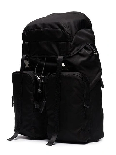 Shop Prada Two Pocket Backpack In Black
