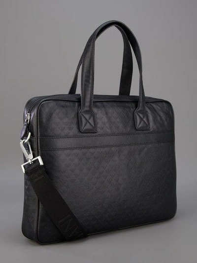 Shop Emporio Armani Logo Embossed Laptop Bag In Black