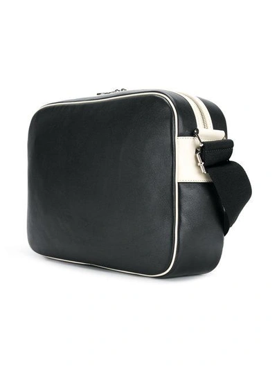 Shop Valentino Logo Patch Messenger Bag In Black