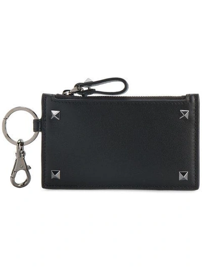 Shop Valentino Rockstud Zip Cardholder - Black