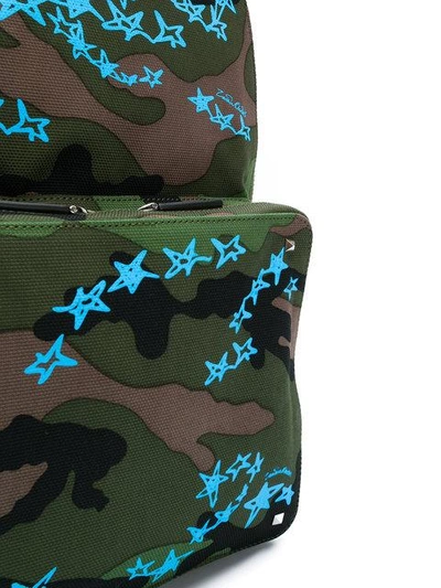 Shop Valentino Garavani Camouflage Star Print Backpack