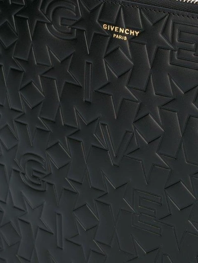 Givenchy Black Large Embossed Zip Pouch