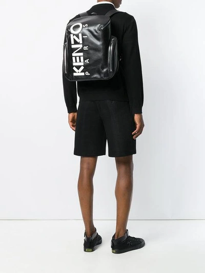 Shop Kenzo Logo Backpack In Black