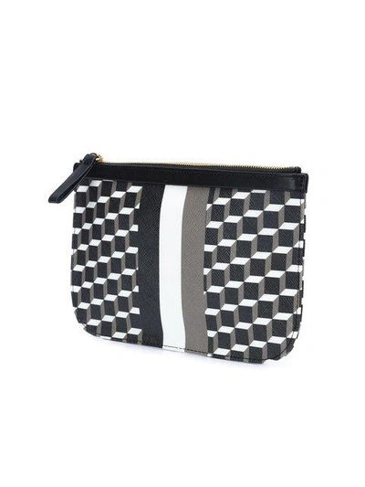 Shop Pierre Hardy 'cube Stripe' Clutch In Black