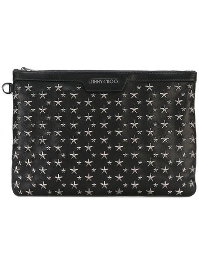 Shop Jimmy Choo Derek Studded Document Holder In 144black/gunmental