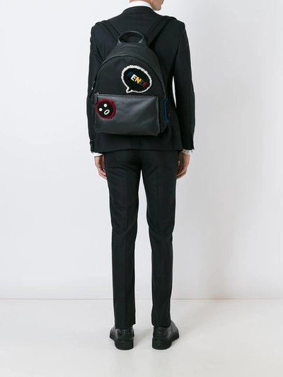 Shop Fendi Faces Backpack In Black