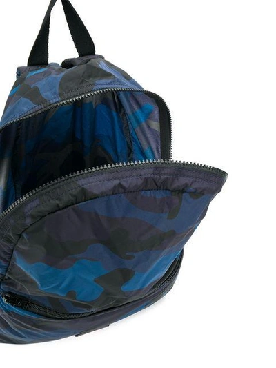 Shop Valentino Camouflage Print Backpack In Blue