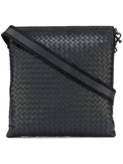 Shop Bottega Veneta Nero Intrecciato Large Messenger Bag In Black
