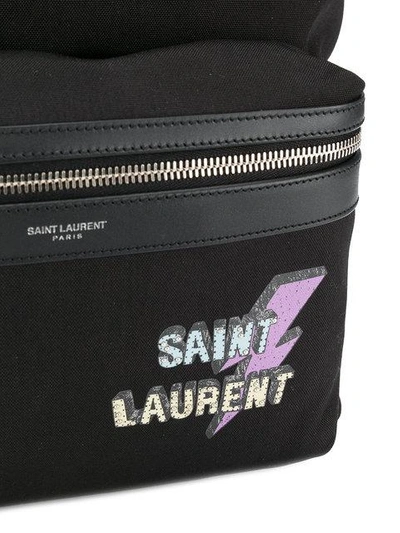 Shop Saint Laurent Logo-print Backpack In Black