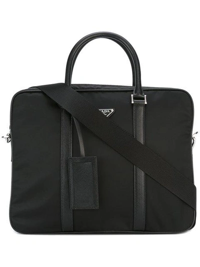 Shop Prada Nylon Briefcase In Black