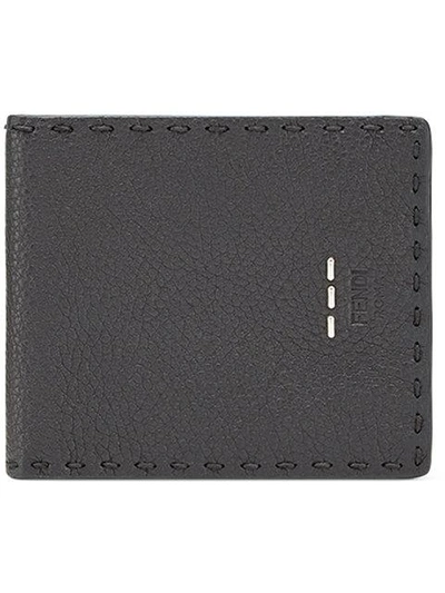 Shop Fendi Stitching Wallet In Black