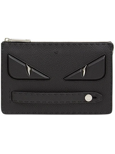 Shop Fendi Bag Bugs-appliqué Pouch In Black