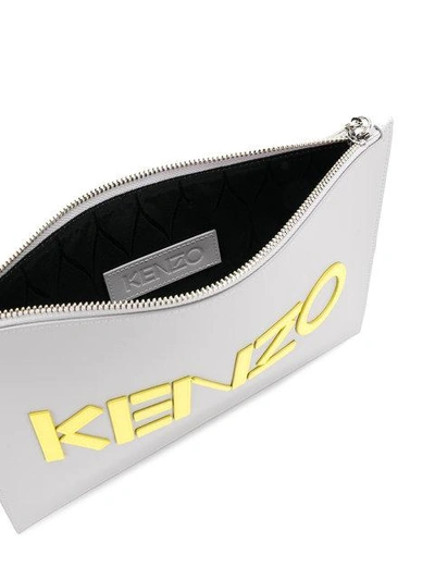 Shop Kenzo Logo Clutch Bag - Grey