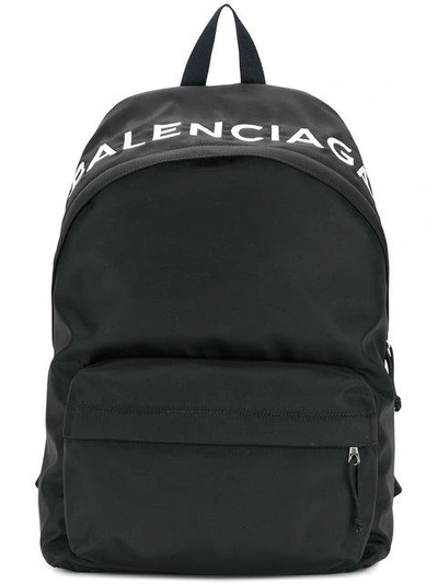 Shop Balenciaga Bal Wheel Backpack In Black