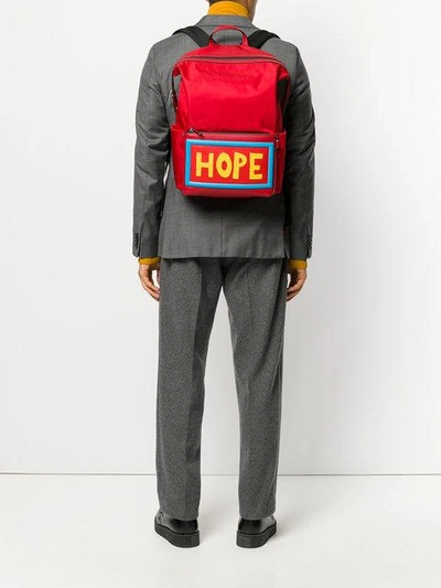 Shop Fendi Patch Embroidered Backpack In Red