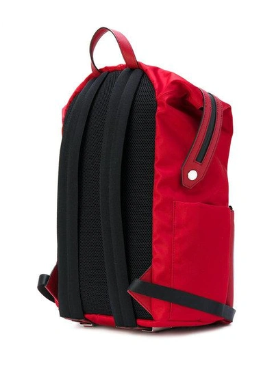 Shop Fendi Patch Embroidered Backpack In Red