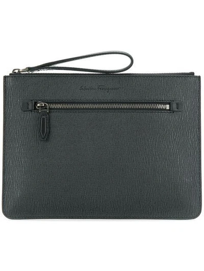 Shop Ferragamo Revival Clutch In Black