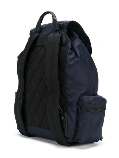 Shop Burberry The Large Rucksack In Technical Nylon And Leather In Blue