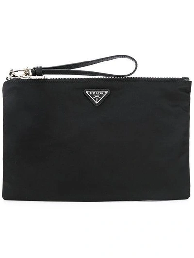 Shop Prada Vela Clutch Bag In Black