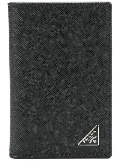 Shop Prada Triangle Logo Wallet - Black