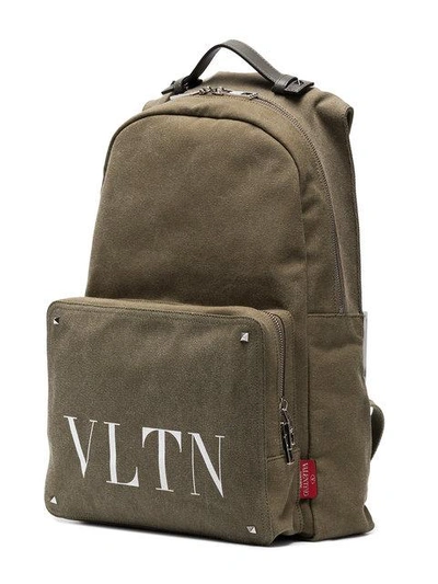 Shop Valentino Vltn Logo Backpack In Green