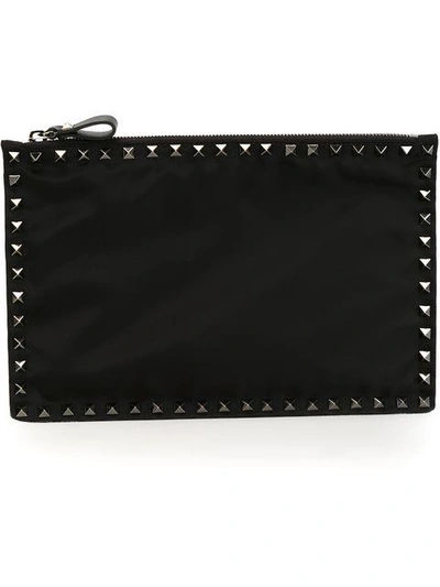 Shop Valentino Garavani 'rockstud' Clutch In Black