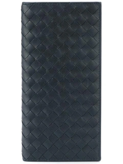 Shop Bottega Veneta Intrecciato Weave Continental Wallet In Blue