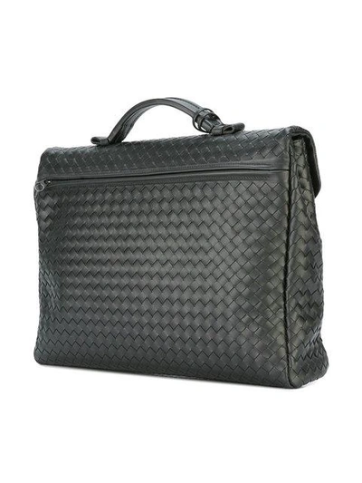 Shop Bottega Veneta Intrecciato Weave Small Briefcase In Black
