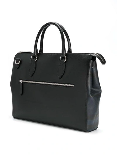 Shop Burberry Large London Leather Briefcase In Black