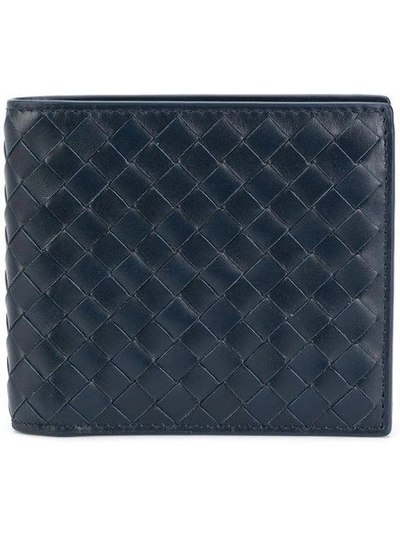 Shop Bottega Veneta Intrecciato Weave Bifold Wallet In Blue