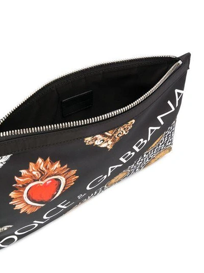 Shop Dolce & Gabbana Sacred Heart And Lemon Pouch - Black