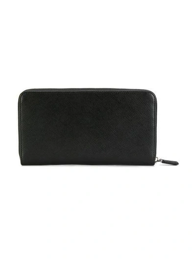 Shop Prada Saffiano Leather Travel Wallet - Black
