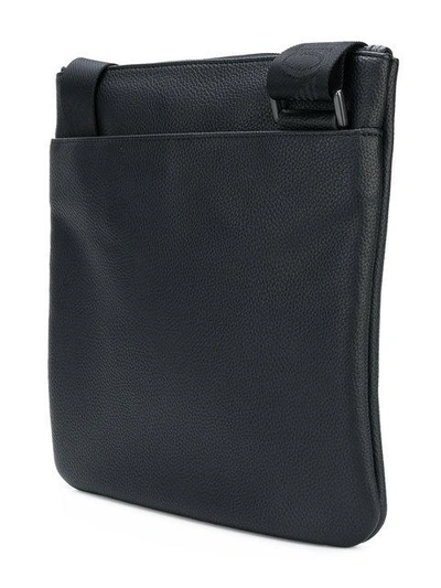 Shop Emporio Armani Logo Stripe Shoulder Bag - Black
