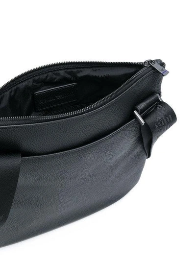 Shop Emporio Armani Logo Stripe Shoulder Bag - Black