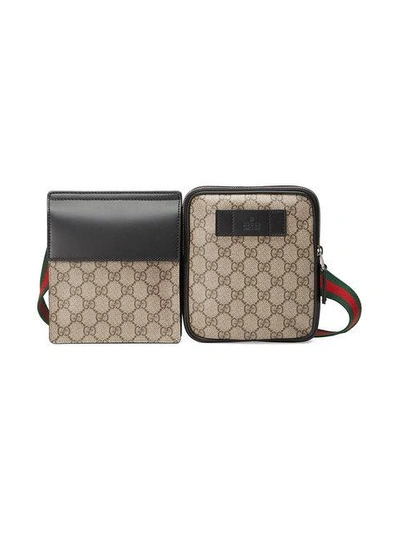 Shop Gucci Gg Supreme Belt Bag In Neutrals ,black