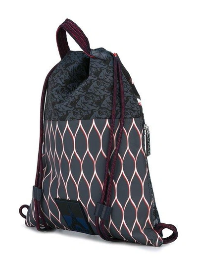 Shop Kenzo 'flying Tiger' Drawstring Backpack - Black