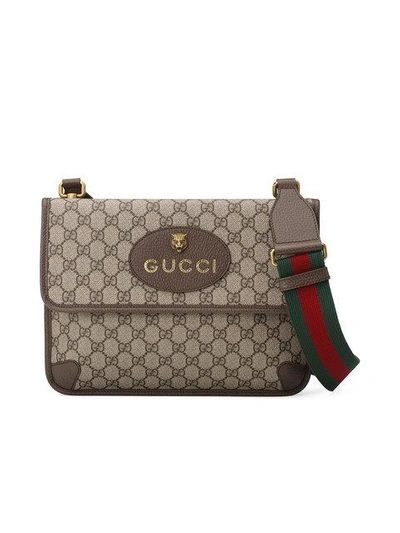 Shop Gucci Gg Supreme Messenger Bag In Neutrals